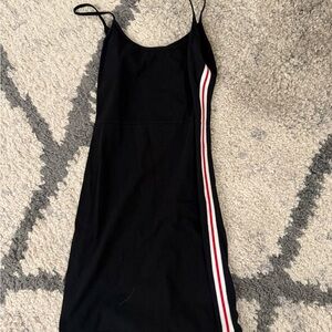 Brandy Melville Black Mini Dress with Red and White Stripe